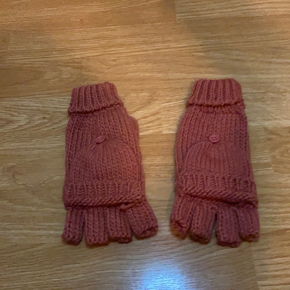 Rust Colored Fingerless Mittens